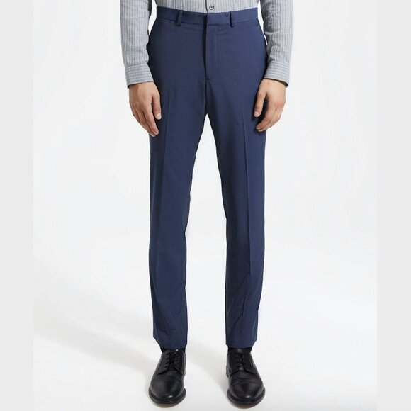 Theory's Men Wool Jake Pant in Eclipse (Navy Blue w/ Tonal Pattern) - Size 34 - Picture 1 of 6